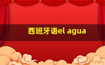 西班牙语el agua